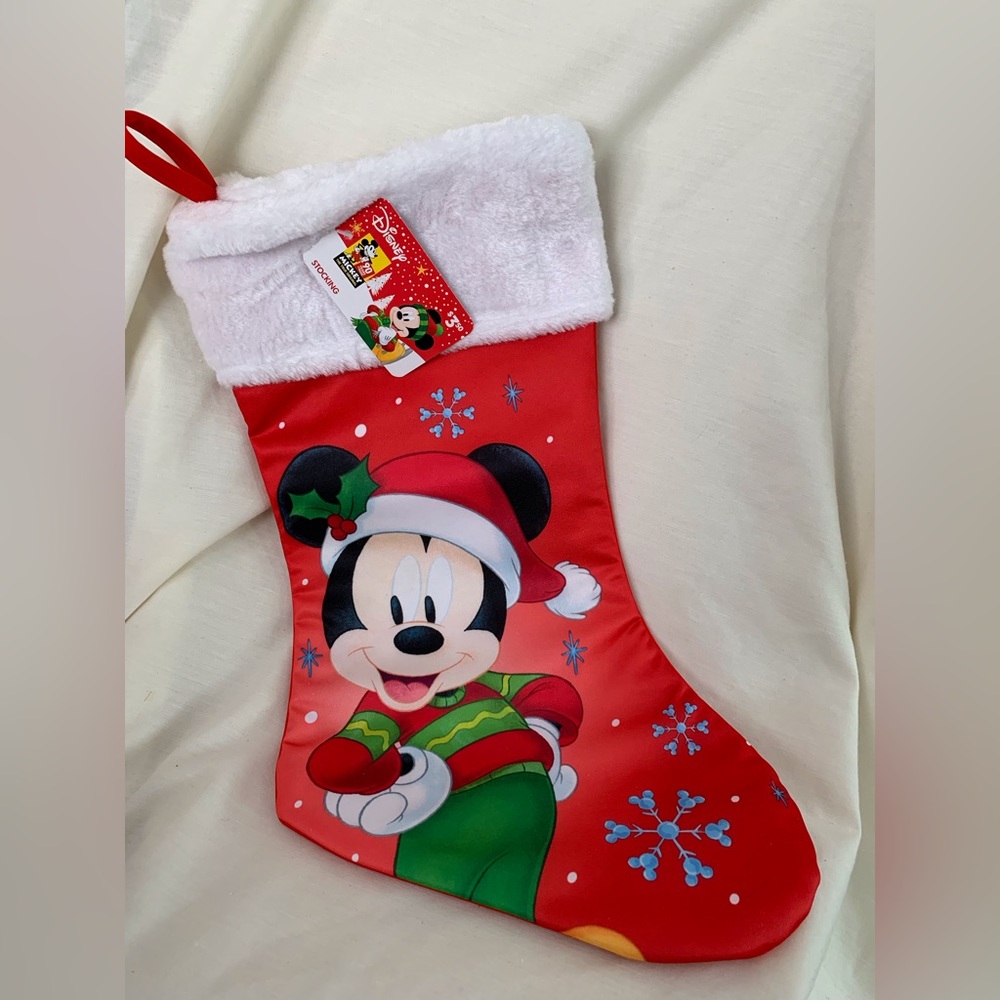 Disney Red Mickey Mouse Holiday Christmas Stocking Stuffer 17”